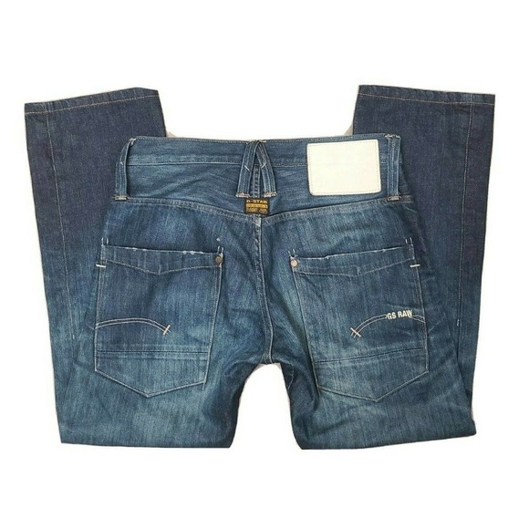 G Star Mens 3301 Original Raw Button Fly Regular Fit Straight Leg Jeans Size 30 - Picture 2 of 4